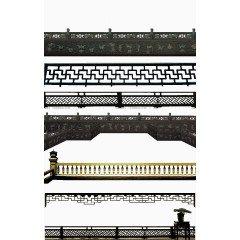 中式屋檐装饰图案素材