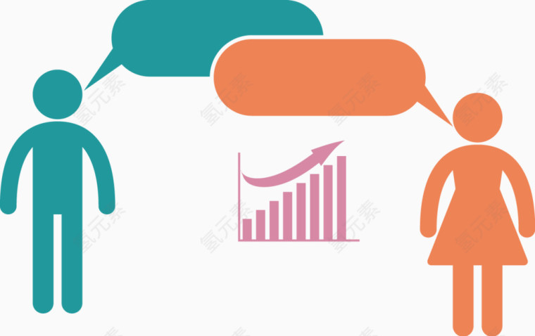 矢量创意设计男女人口对比图