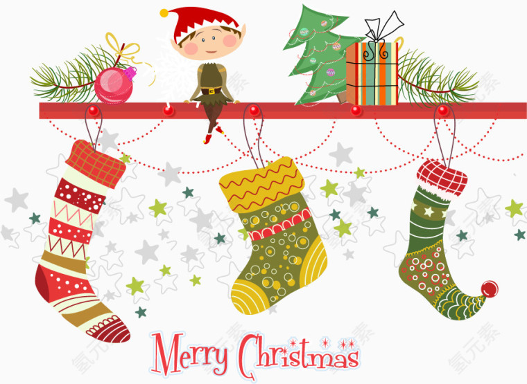 矢量圣诞装饰图案免扣素材