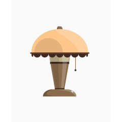 矢量黄色复古台灯