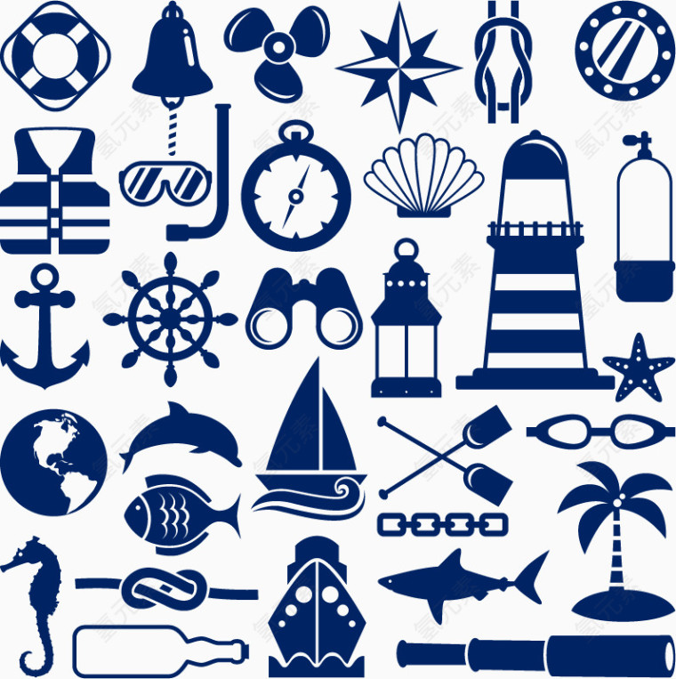 航海主题矢量素材下载，