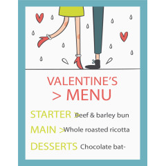 情人节套餐菜单