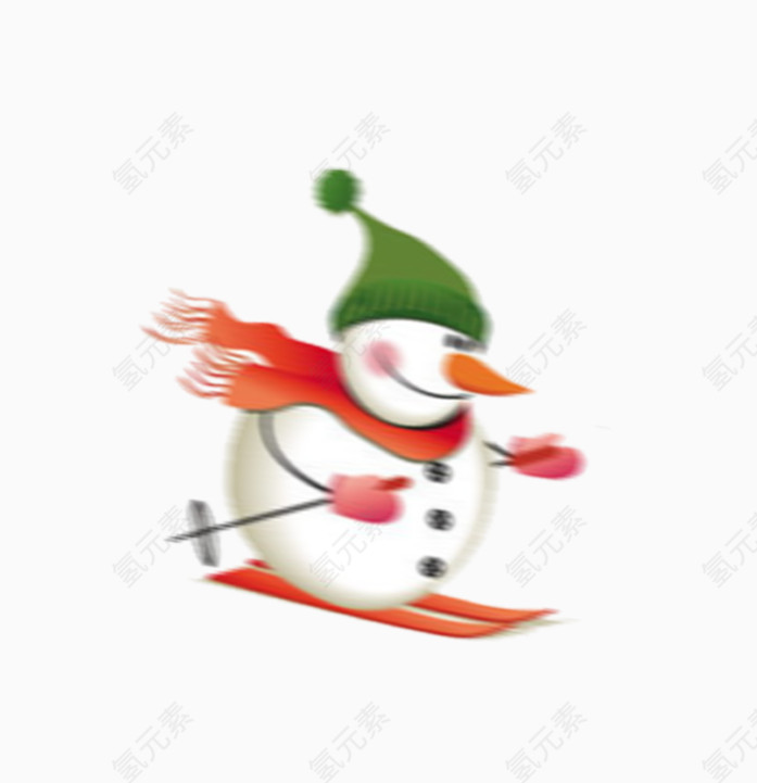 滑雪的雪人
