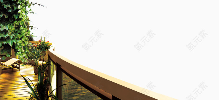 宽阔景观房地产阳台