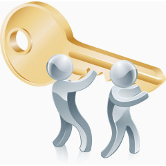 举钥匙的矢量小人