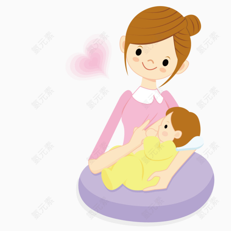 喂孩子吃奶的妈妈