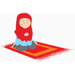 矢量祈祷的穆斯林儿童