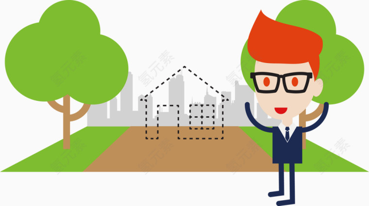 卡通商务人物元素