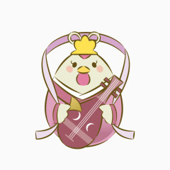 卡通小鸡嫦娥