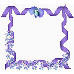 卡通紫色彩带装饰边框