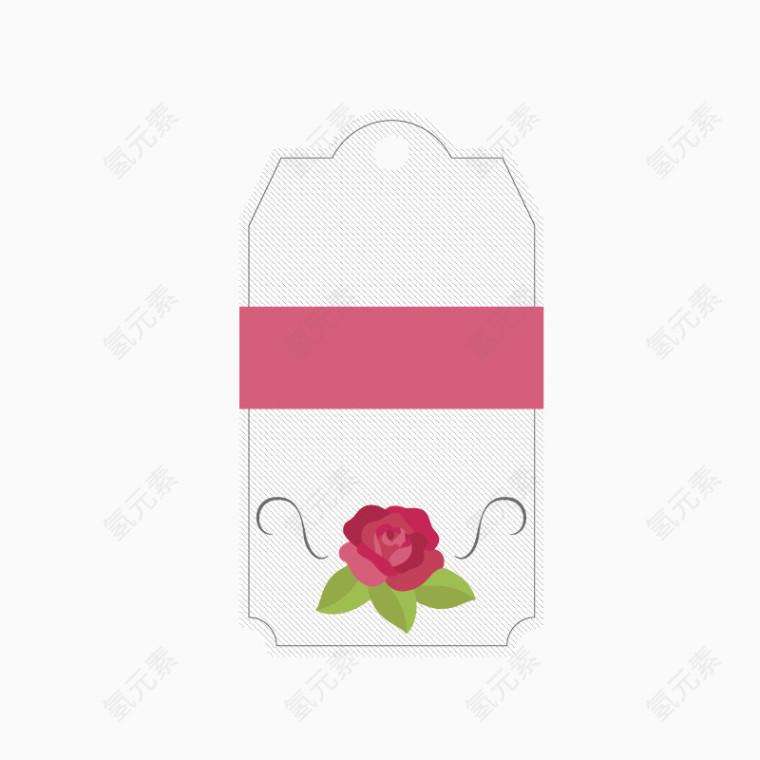 玫瑰花元素标签