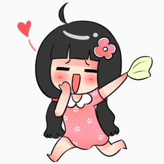 小女孩手绘可爱风格