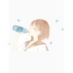 元气女孩喝汽水