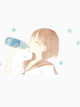 元气女孩喝汽水
