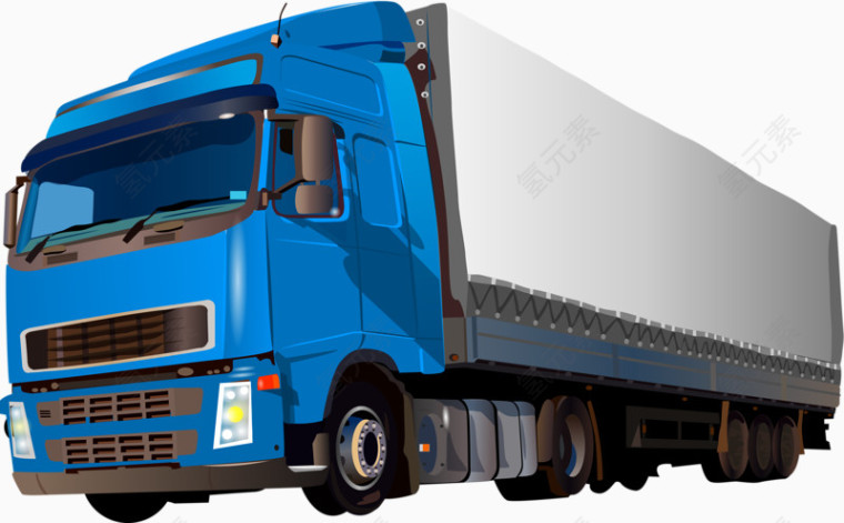 蓝色大货车