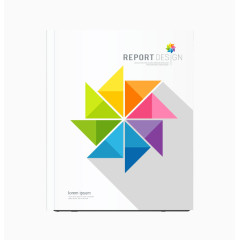 精致风车商务报表封面矢量素材