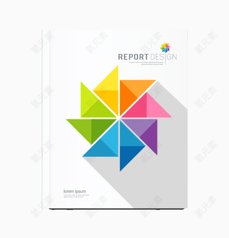 精致风车商务报表封面矢量素材