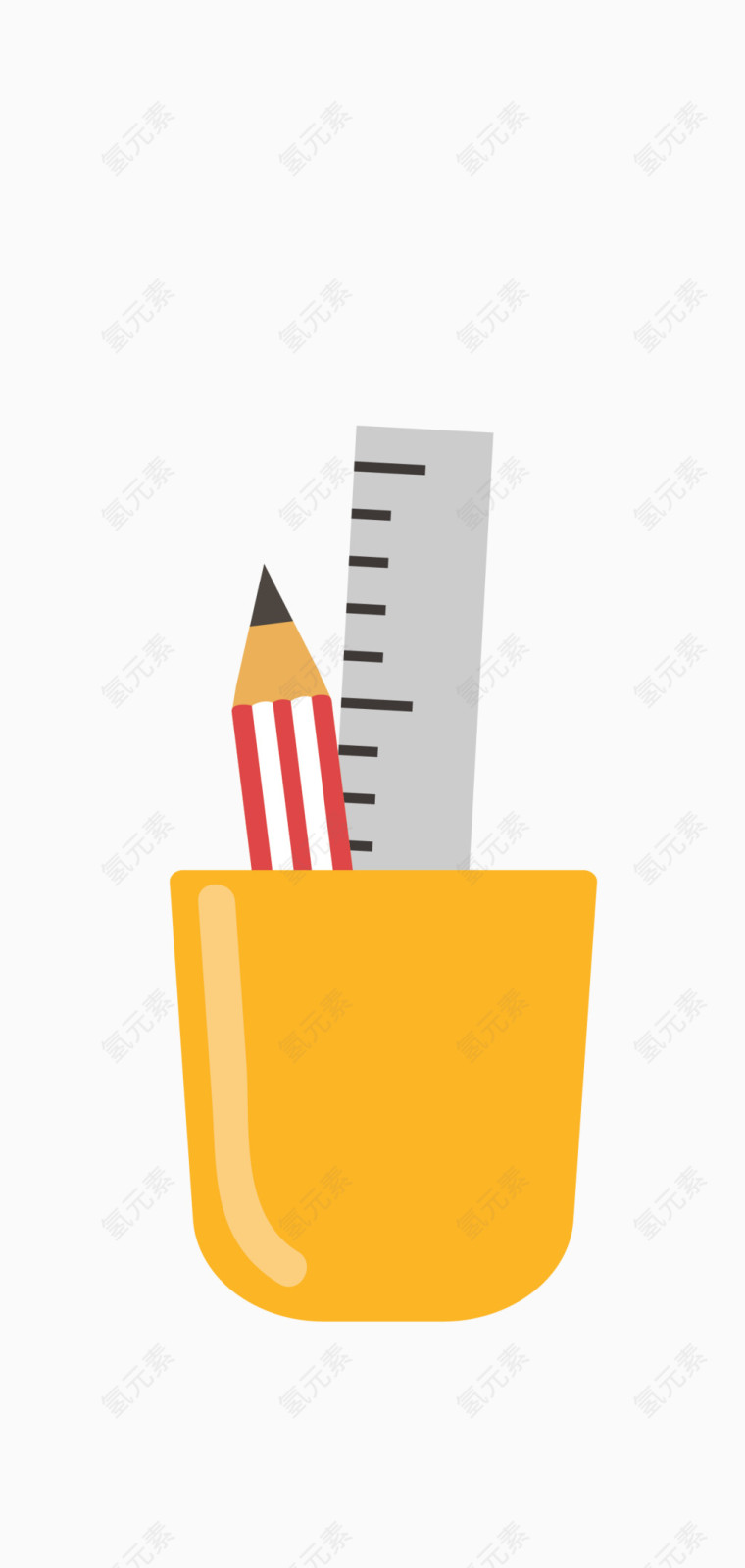 矢量教学用具铅笔尺子
