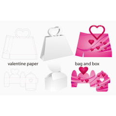 粉色手提袋设计图素材矢量