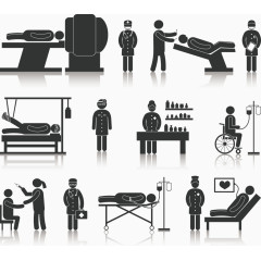 矢量黑白医疗图标