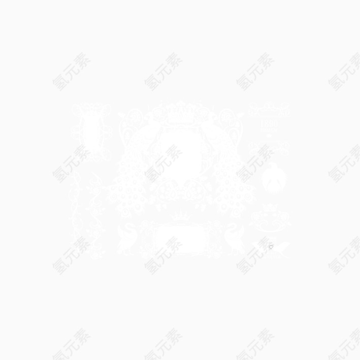 白色孔雀花纹