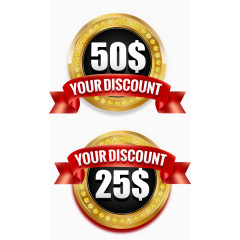 矢量优惠券促销标签