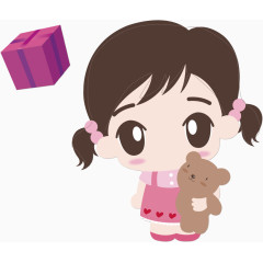 女孩儿童卡通海报促销素材