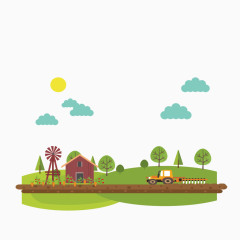 矢量绿色村庄
