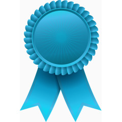 欧式蓝色大气奖章矢量图