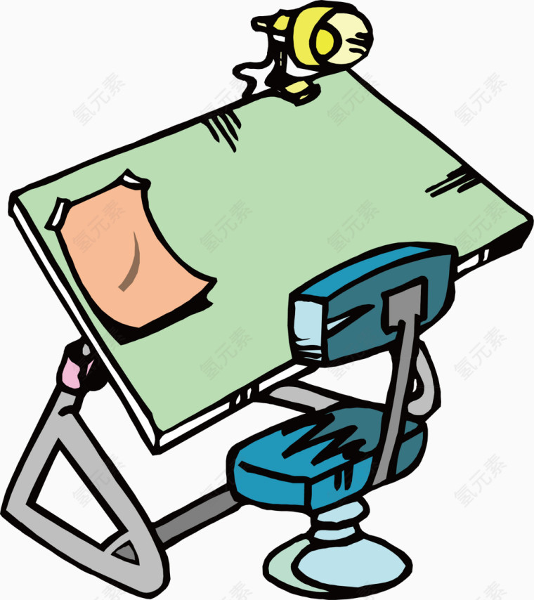 电脑桌png矢量素材