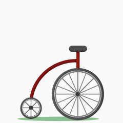 手绘独轮自行车矢量素材