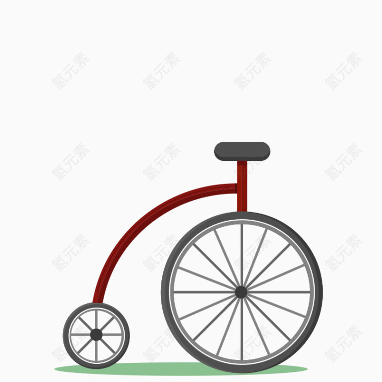 手绘独轮自行车矢量素材