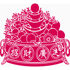 招财广进矢量聚宝盆