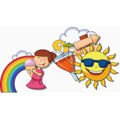 儿童夏日彩虹饮料