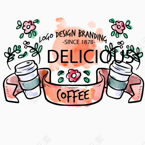 卡通文案 鲜花横幅 宠物横幅 卡爱横幅 水彩风格 手绘标语