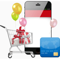 矢量购物车与手机