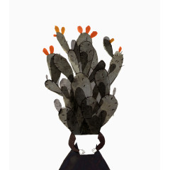 手绘女人抱着仙人