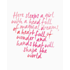 粉色水彩英文艺术字