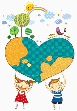 关爱动植物插画