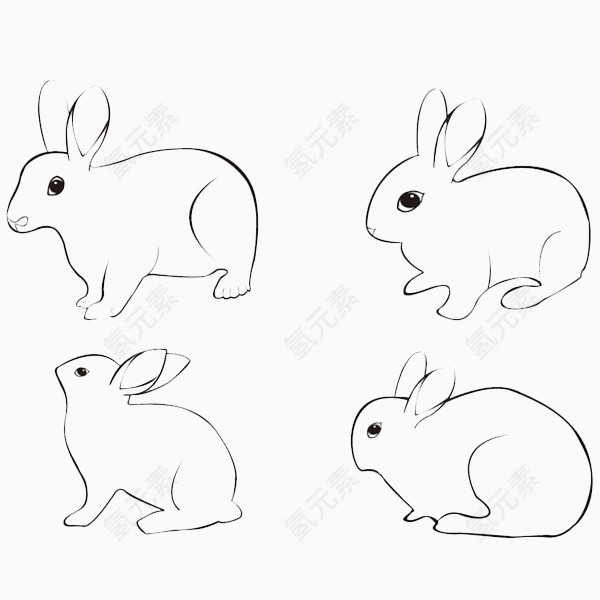 简笔画兔子