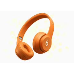 橙色简约耳机耳麦产品实物