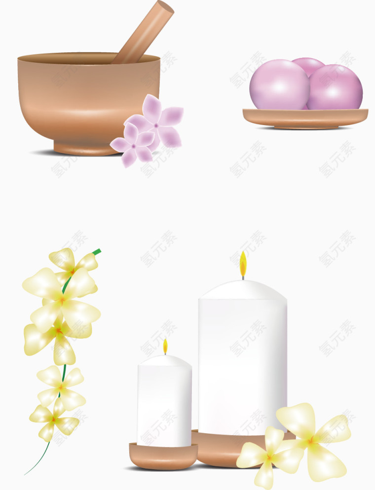 矢量手绘SPA用品