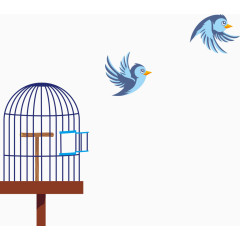 鸟笼里飞出的小鸟