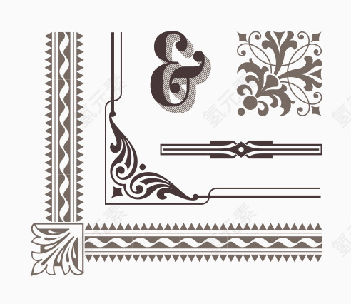 欧式底纹花纹边框