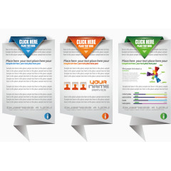 折纸网站设计模板矢量素材