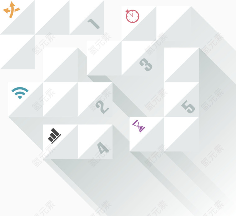 矢量PPT设计数字键盘分布图