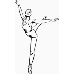 素描芭蕾舞女演员矢量