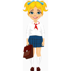 矢量手绘小学生