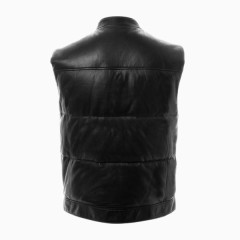 绗缝设计男士羽绒马甲皮衣