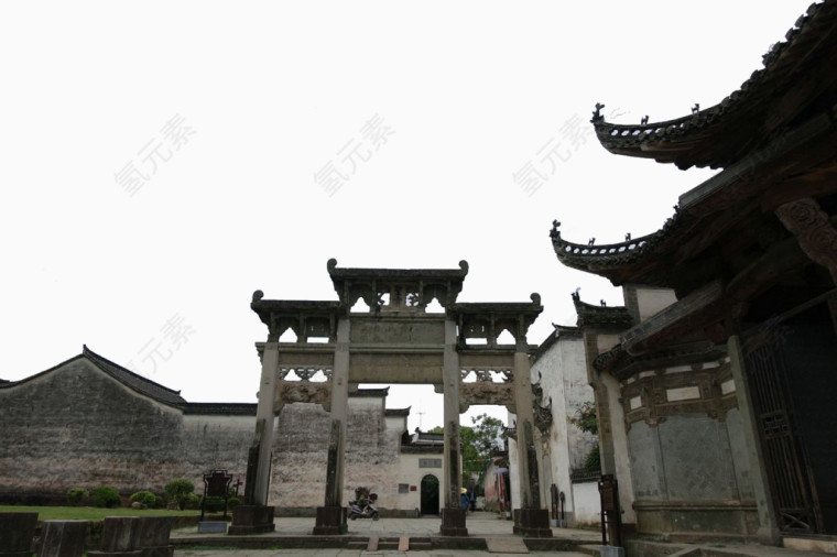 徽式建筑免费装饰设计免抠下载